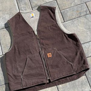 Carhartt Men's Relaxed Fit Washed Duck Size Men's XL Dark Brown